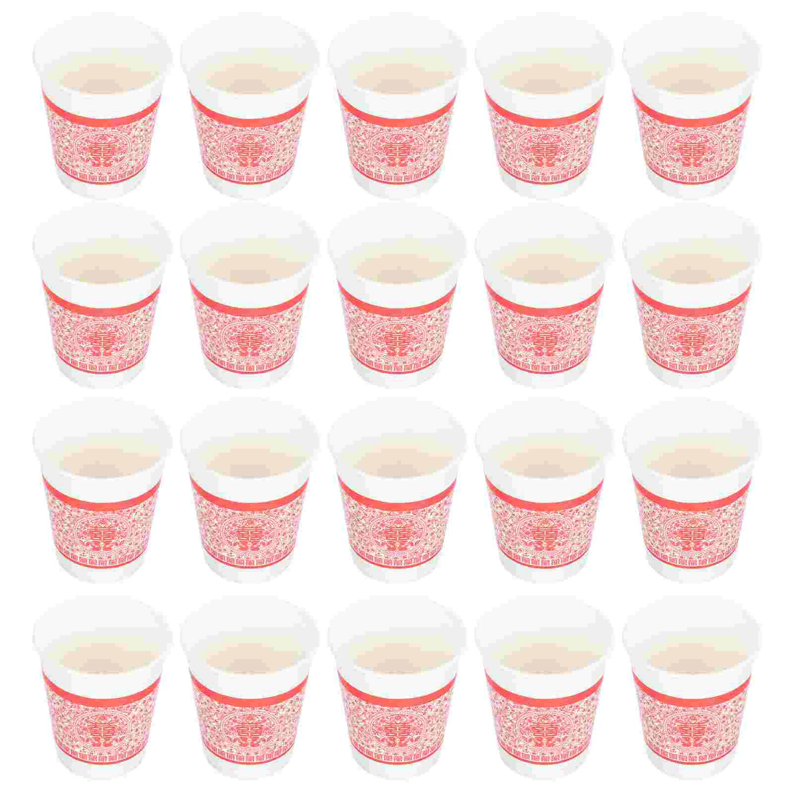 

Cups Paper Wedding Party Disposable Chinese Tea Coffee Cup Hot Red Serving Beverage Drinkingmug Holder Birthday Tablewares