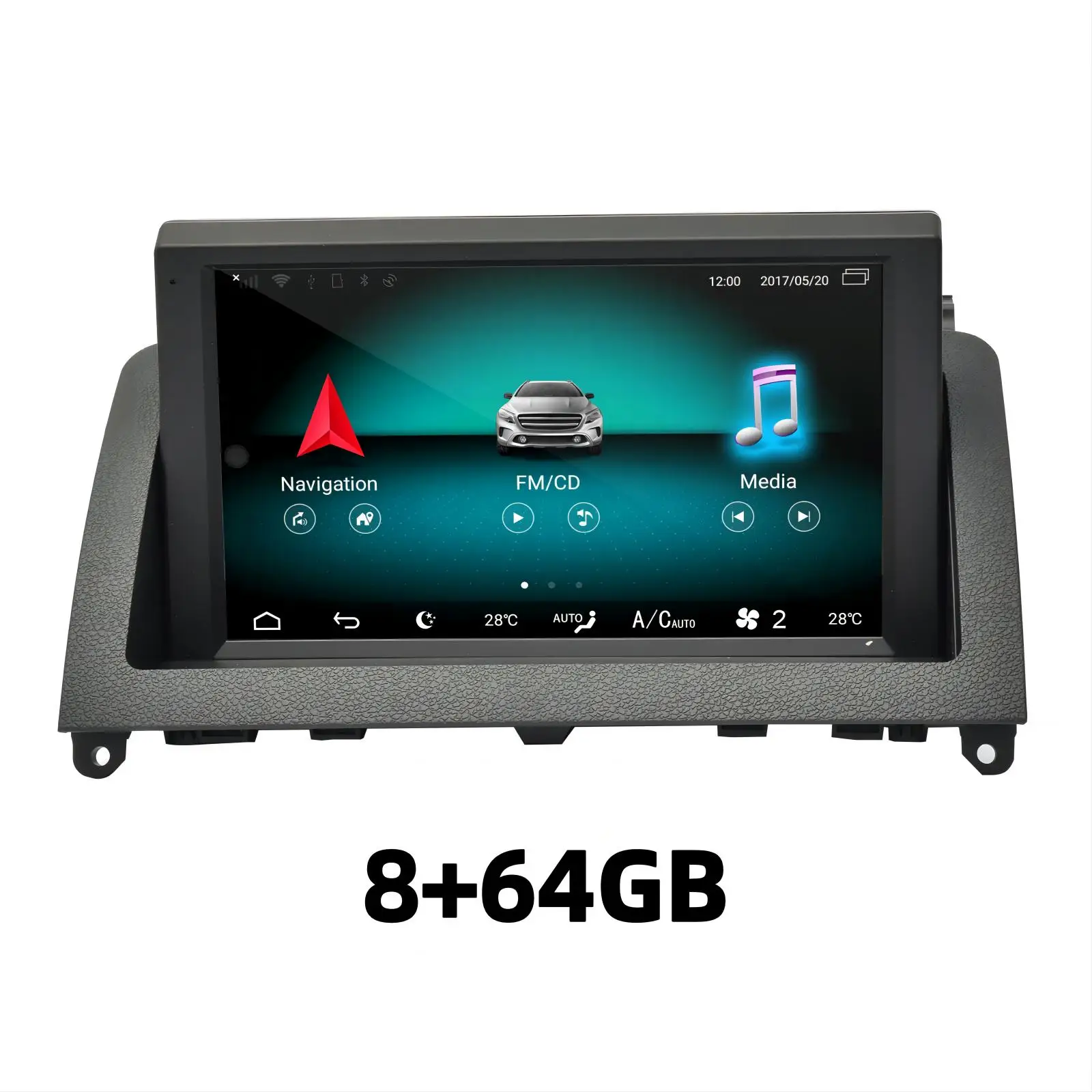 

ODTOPCAR Mercedes C-Class C204 Обновление сенсорного экрана 8 дюймов Android 13 Беспроводной CarPlay Android Auto GPS-навигация Wi-Fi YouTube