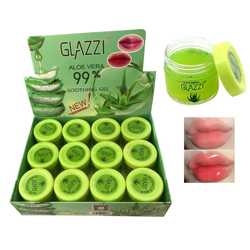 

12Pcs/Lot 99% Aloe Vera Gel Colourless Lip Balm Moisturizing Plant Extracts Remove Dead Skin Exfoliating Deep Nourish Lips Care