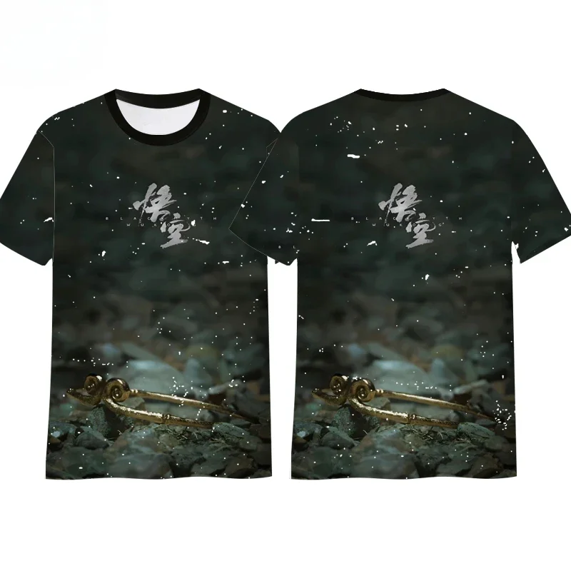 2024 черная миф Wukong игра вокруг 3D хлопок быстросохнущая футболка с коротким