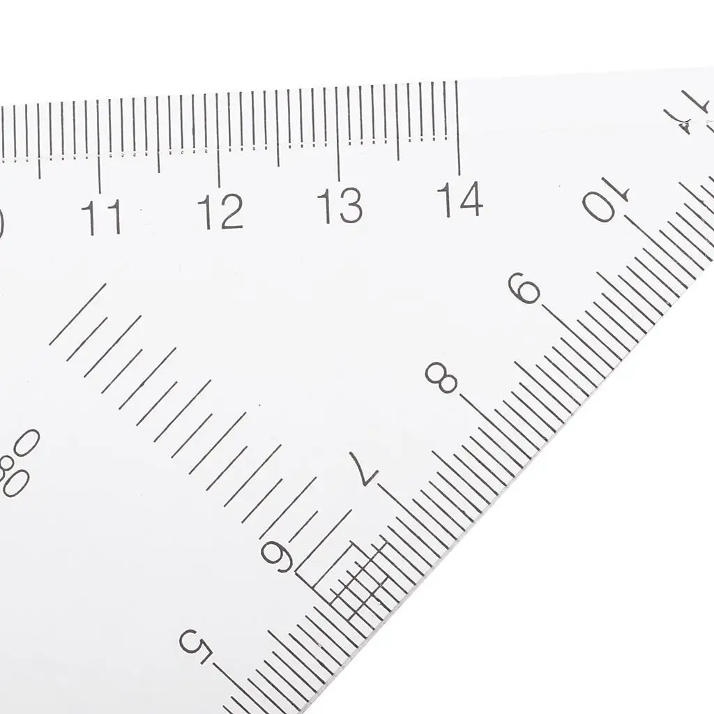 

2 Pack 45 60 Degree Geometry Triangle Ruler Drawing Drafting Set Clear 25cm