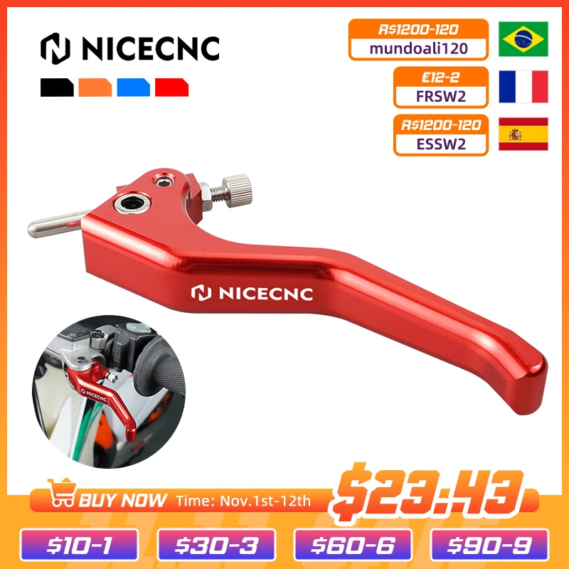 

NiceCNC Shorty Clutch Lever For Beta RR 200 250 300 RR RR-S 350 400 450 500 2013-2023 X-TRAINER 300RR 250RR 2019-2023 Aluminum