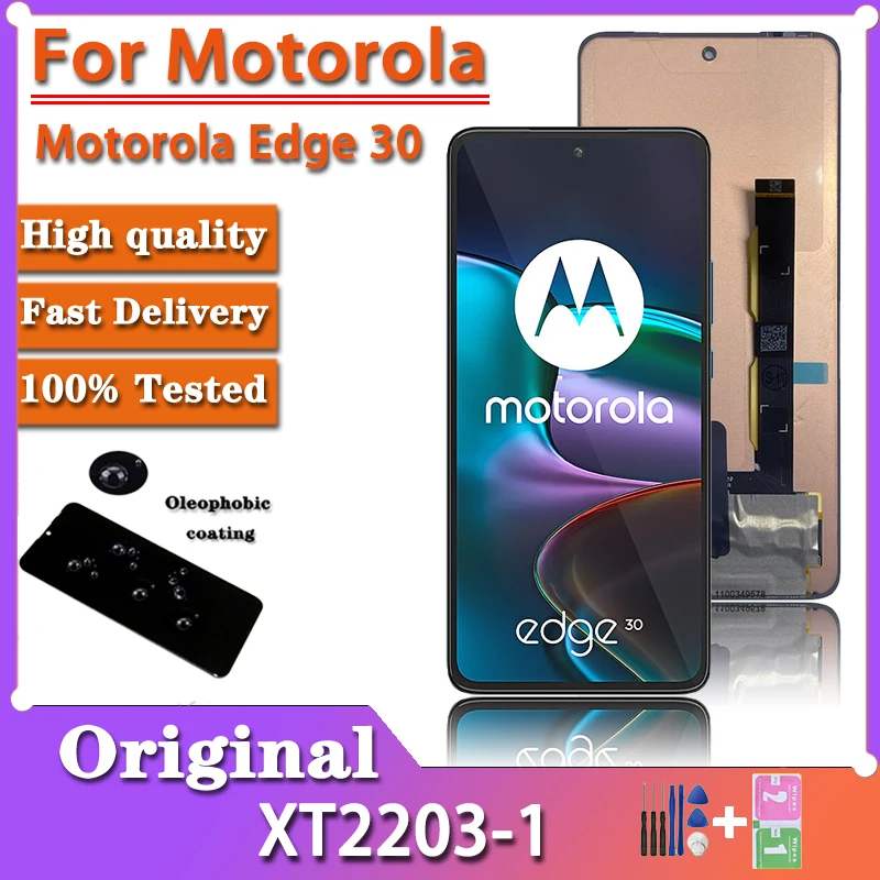 ЖК-дисплей для Motorola Edge 30 с сенсорной панелью, дигитайзер экрана в сборе для Moto Edge30, ЖК-дисплей, оригинал