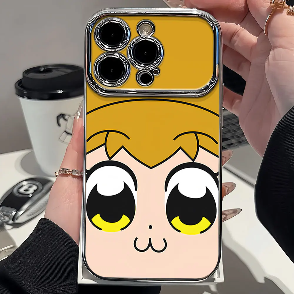 Манга для iphone 11 12 13 14 15 16 Pro Max Plus гальваническая рамка защищенный от падения чехол