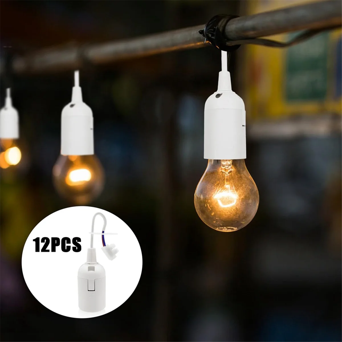 Патрон лампы E27 12-компонентная розетка для строительной площадки с кабелем