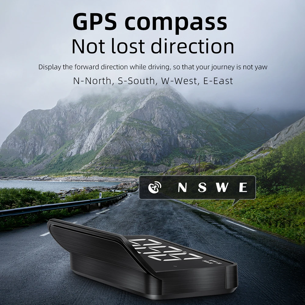 Автомобильный дисплей на лобовом стекле M1 HD GPS HUD с расходом топлива компьютер для