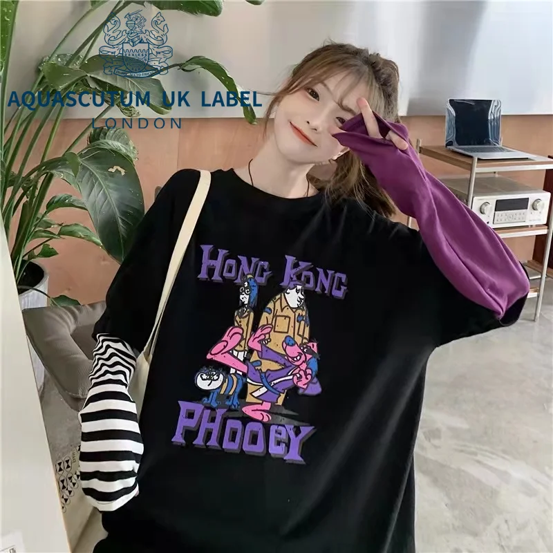 

Aquascutum 2022 Printed short sleeved T-shirt for men and women summer couple