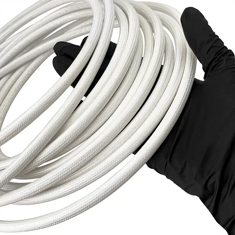 Плетеная из стекловолокна оболочка 200 градусов C трубка 5 м высокотемпературная