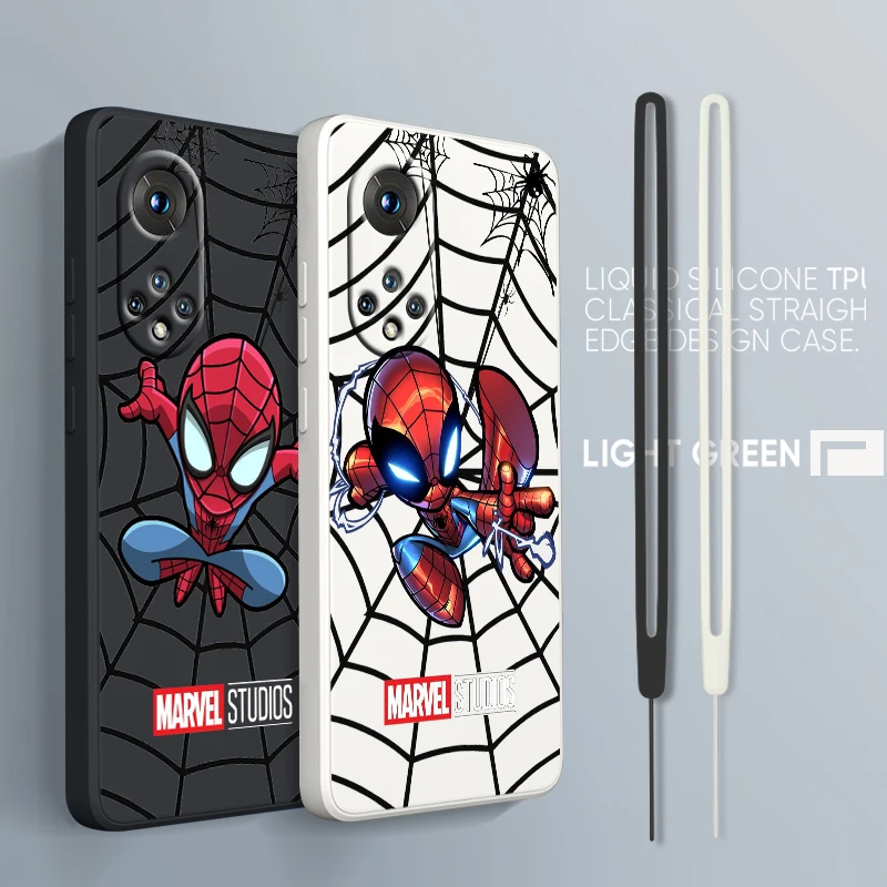 

Marvel Superhero Spiderman For Xiaomi POCO C50 C40 X4 M5S F4 M4 X3 F3 M3 C3 Pro GT NFC 4G 5G Liquid Rope Silicone Phone Case
