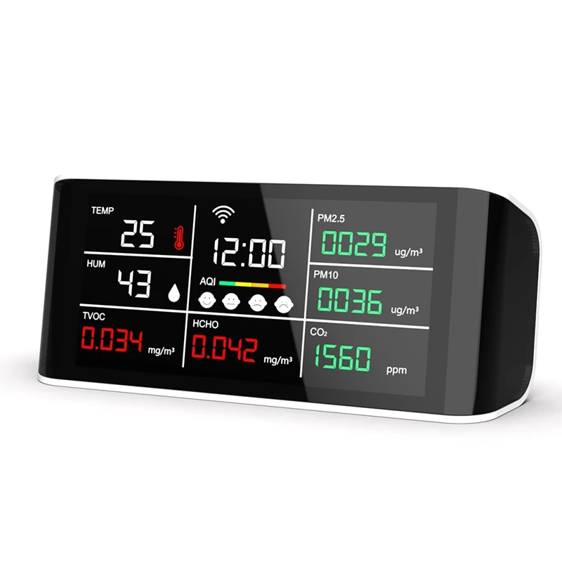 

CO2 Analyzer PM2.5 HCHO TOVC WIFI Temperature Analyzer Multifunctional Air Analyzer NDIR Detector Air Quality Monitor