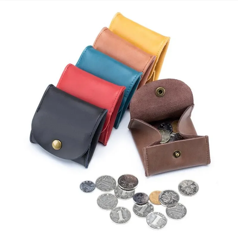 

Men Women 6 Earphone Design Mini Purse Genuine Portable Holder Color For Individuation Leather Coin Pouch Earbuds Wallet Vintage