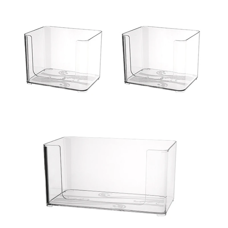 

3Pcs Cosmetics Storage Box Transparent Can Be Superimposed Plastic Storage Container Kitchen Refrigerator Storage