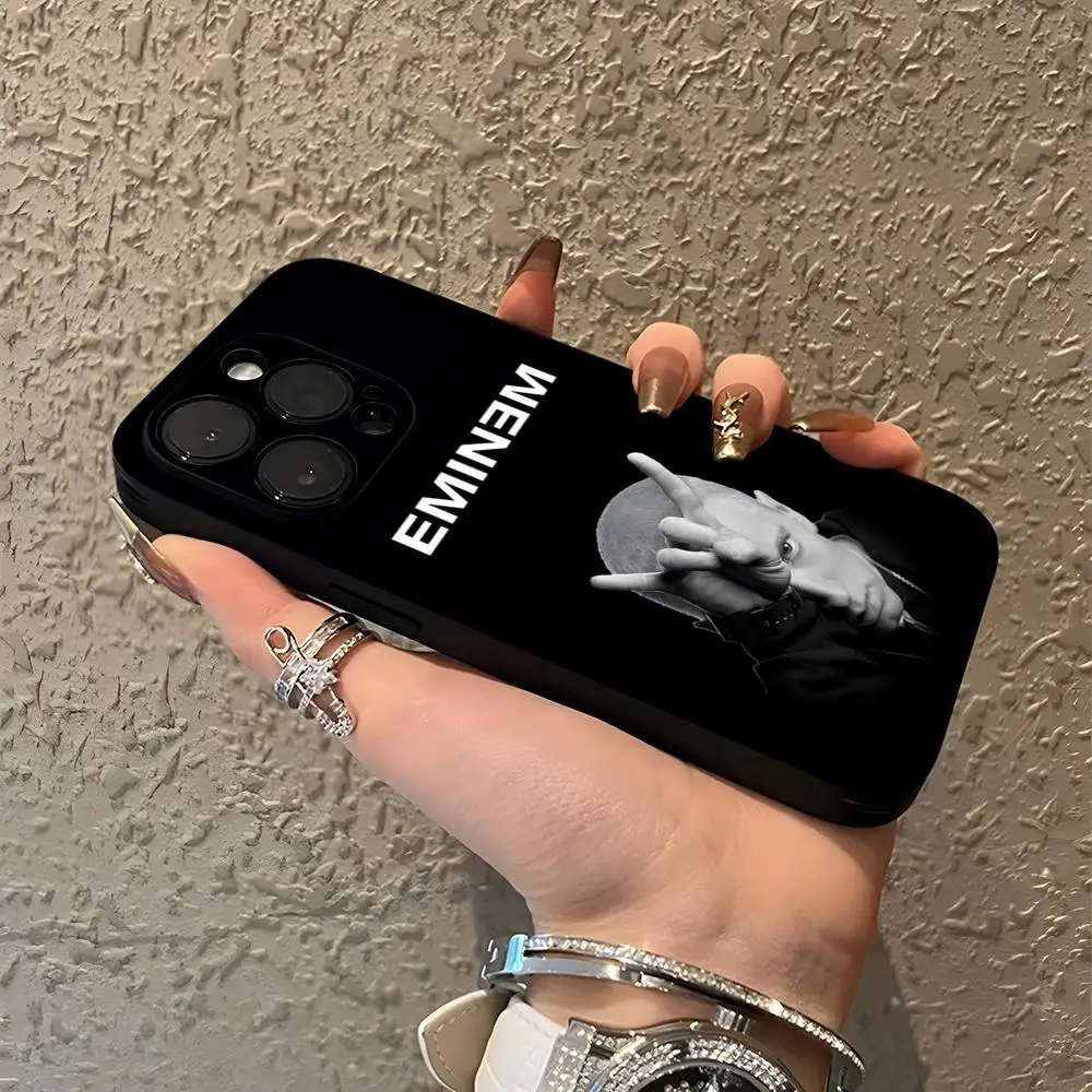 Фото Чехол для телефона Rapper E-Eminem для iPhone 17 15 16 13 Pro Max 14 12 11 Xr X 8 7 6 Plus, роскошная задняя крышка №1