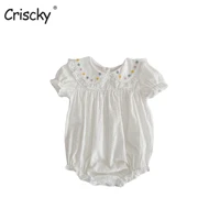 criscky fashion baby girls romper cotton short sleeve ruffles baby rompers infant playsuit jumpsuits cute newborn clothes