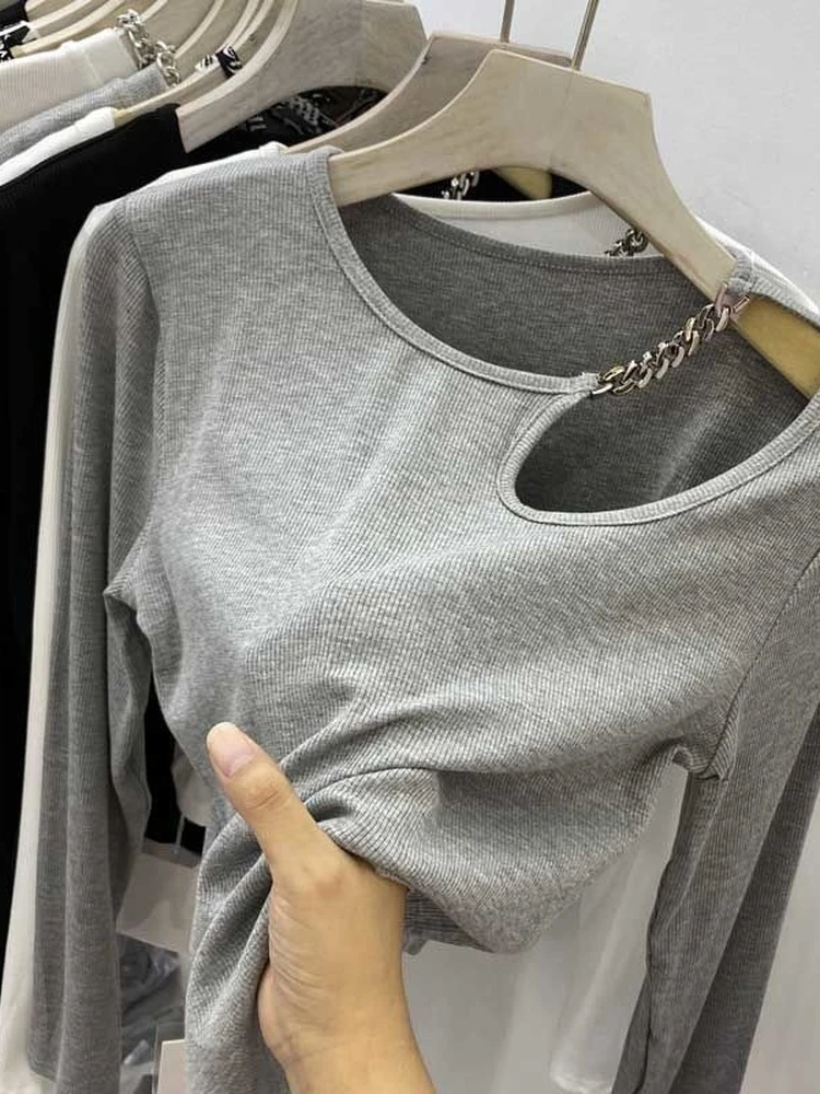 

Summer Women T Shirt Girls T-Shirt Woman Clothes Tops Cotton Slim Tshirt Female Long Sleeve Crop Top Spring Tee Sexy Skinny Y2k