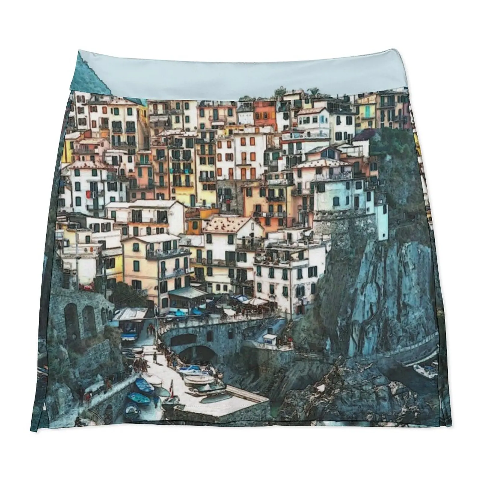 Мини-юбка Cinque Terre Travel - Manarola Italy из полиэстера