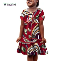 baby girl dresses fashion floral print african dresses for children short sleeve o neck girl clothes wyt782