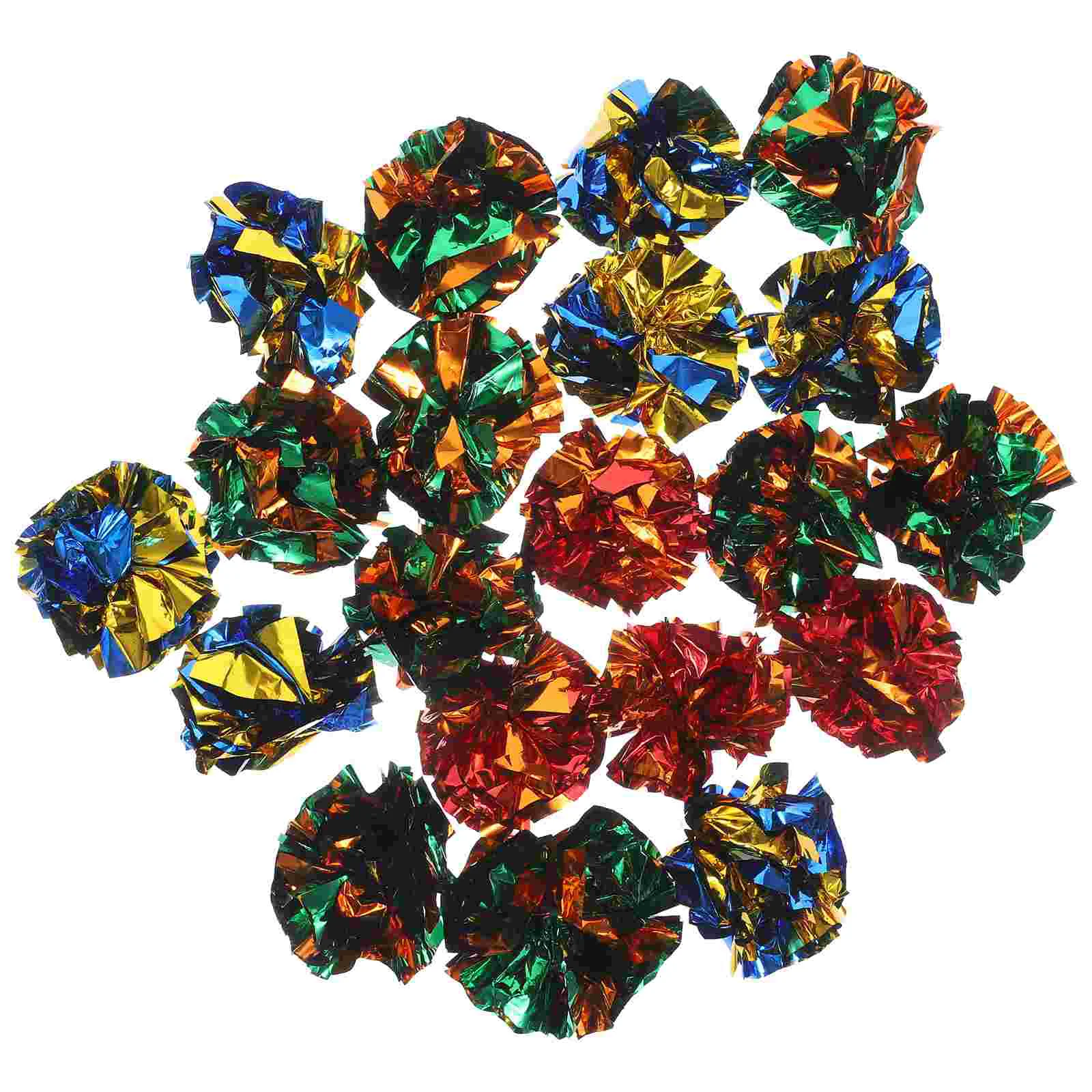 

20 Pcs Chew Toys Funny Paper Ball Lightweight Crinkle Balls Kitten 5X5cm Colorful Indoor
