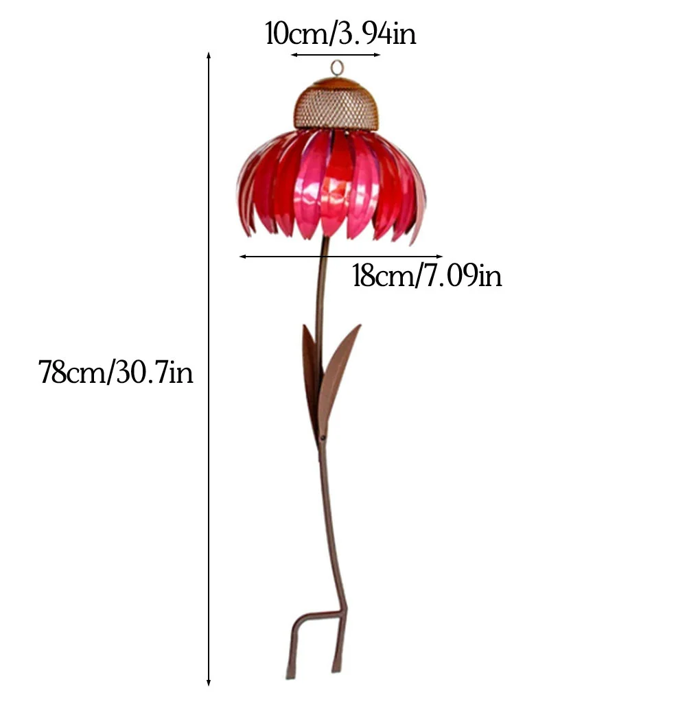 

Animal Feeder Outdoor Garden Flower Feeding Stake Metal Iron Feed Station for Yard Decor Red
