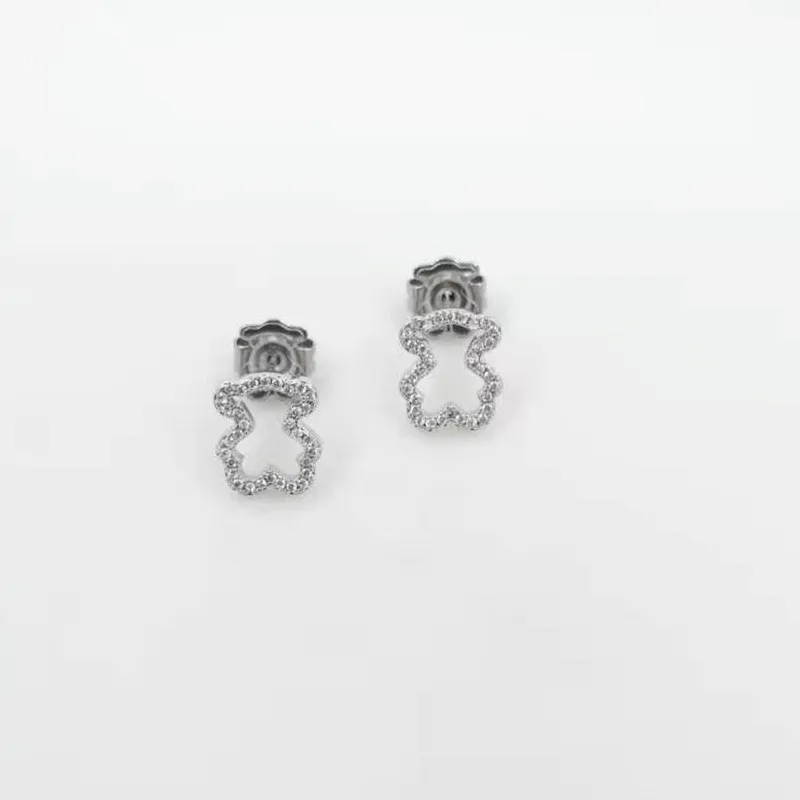 

Модные женские серьги-гвоздики серебряного цвета из нержавеющей стали и меди с кристаллами, полые животные, цветок, звезда, ювелирные издел...