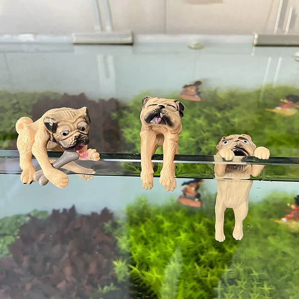 

3Pcs Fish Tank Ornament Realistic Mini Aquarium Hanging Decoration Dog Statues Home Decor