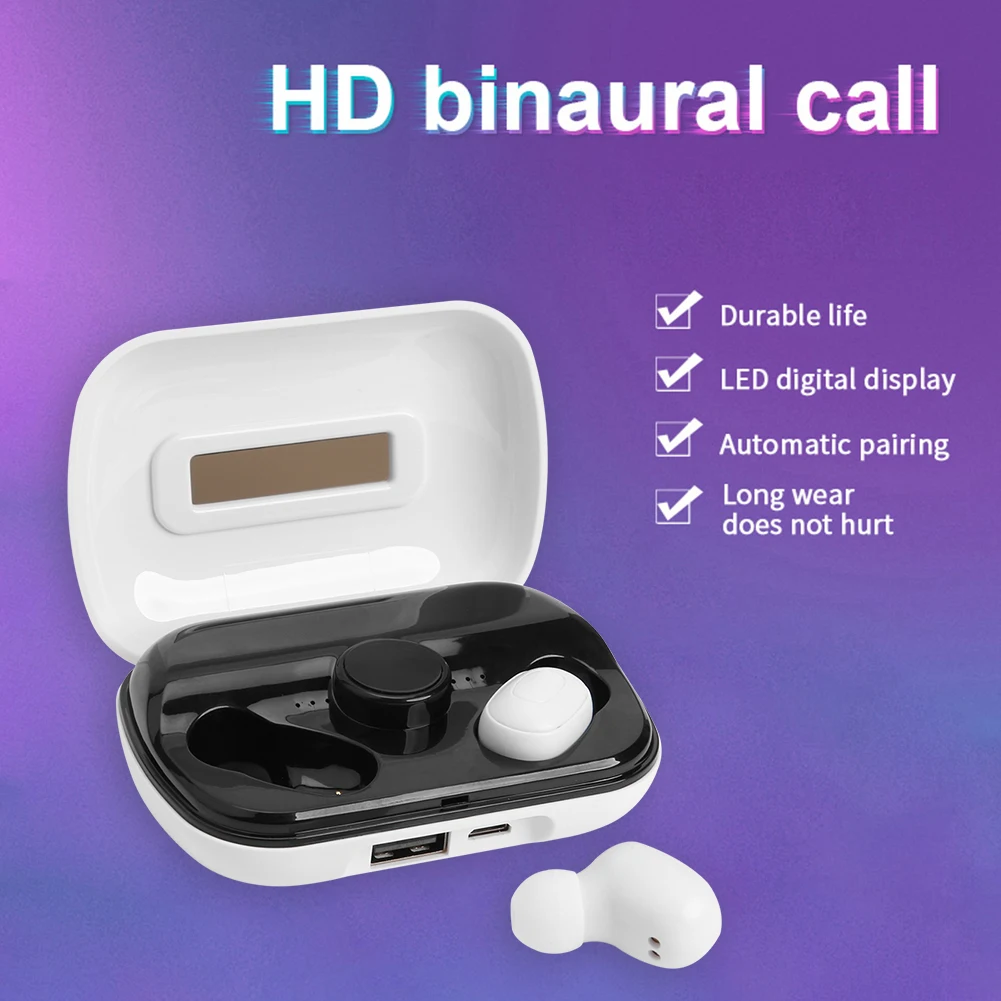 

Bluetooth-Совместимость 5,0 широкий спектр применения простота бинауральная Спортивная гарнитура с цифровым дисплеем чехол для зарядки