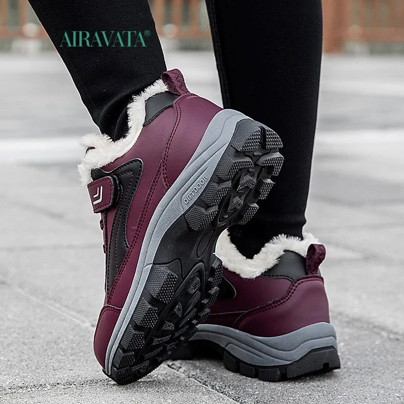 Winter Couple Casual Boots Stylish Sneaker For Men Outdoor Quality Warm Plush Lined Female Shoes Wrap Ankle Snow Boots Outdoors