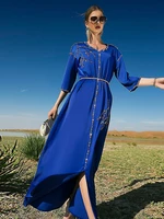 ramadan caftan marocain satin abaya dubai evening dresses for women turkey islam muslim dress robe de soiree femme vestido longo