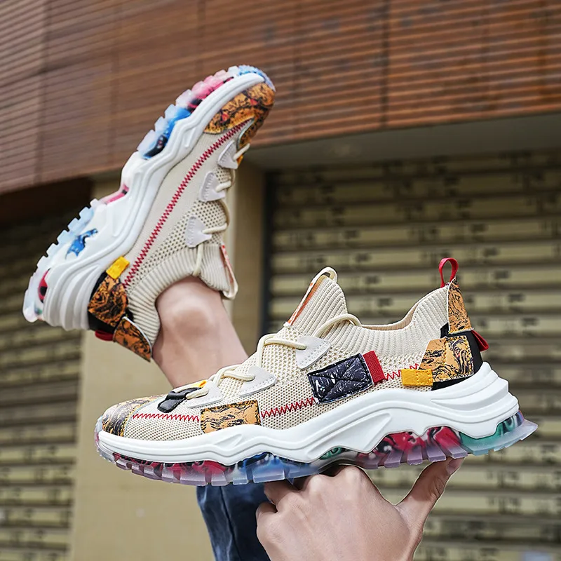 2023 New Design Platform Men Running Shoes High Quality Fabric Men Sneaker Breathable Mens Training Shoes Zapatos Deportivos