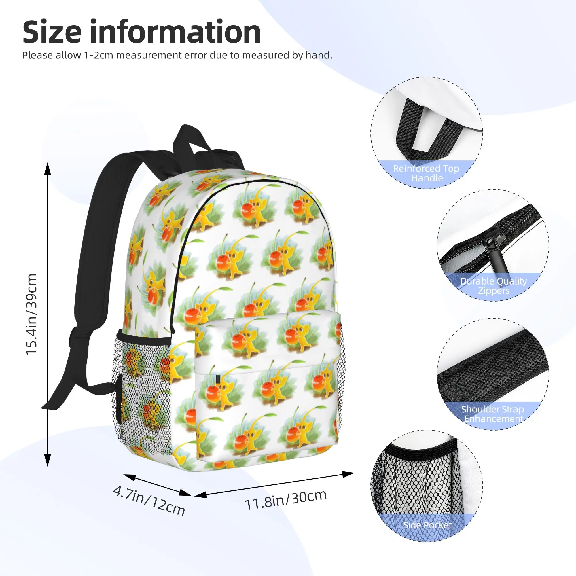 Фото Рюкзак с героями мультфильмов и аниме Pikmin, хит продаж, рюкзак большой вместимости для мальчиков и девочек, сумки на плечо для мужчин и женщин, школьная сумка №2