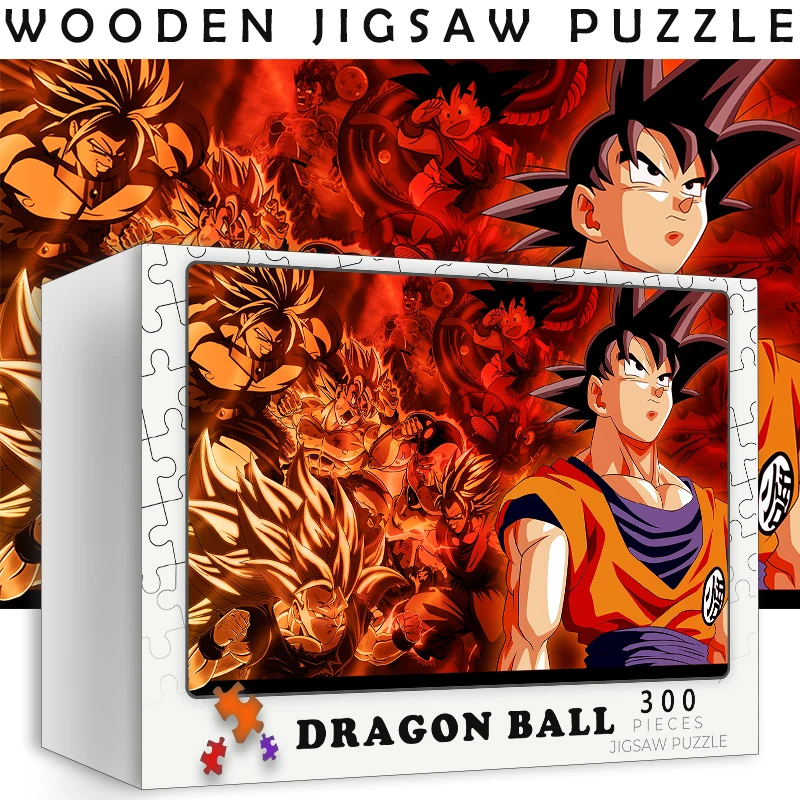 

300 шт. пазлов Son Goku Super Saiya, деревянные игрушки, 3D пазл, взрослые и дети, мультяшный аниме пазл, игры для декомпрессии, подарки