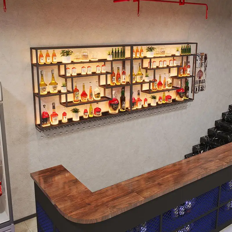 Ликерный отель металлический вестибюль модные шкафы для напитков барные