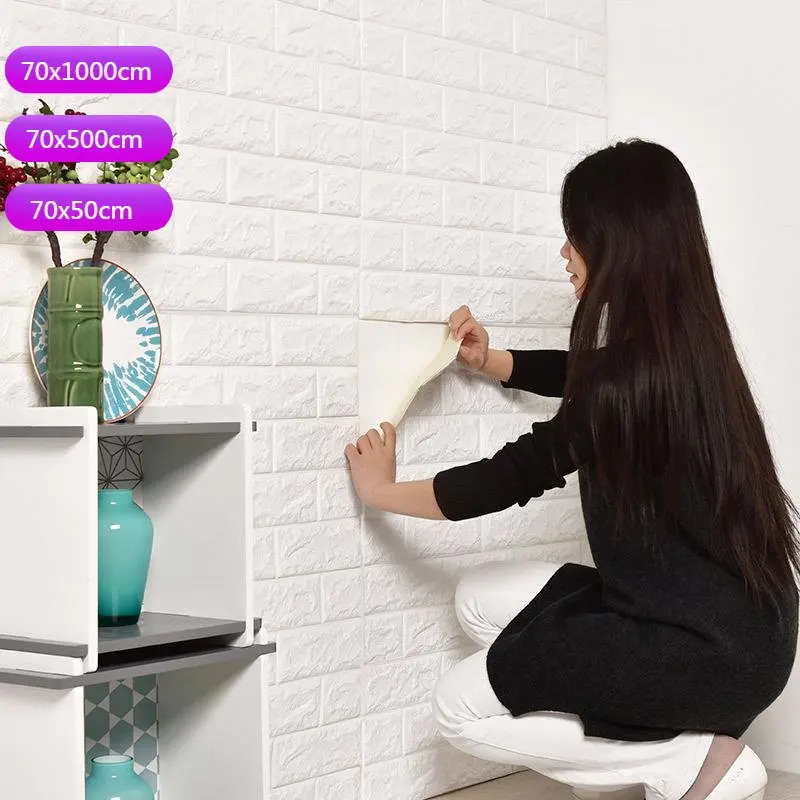 

DIY 3D Brick PE Foam Wall Stickers Panels Room Decal Stone Decoration Living Room Kids Safty Bedroom Home Decor