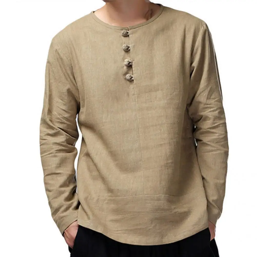 

Chinese Style Top Long Sleeve Men Shirt Autumn/Spring