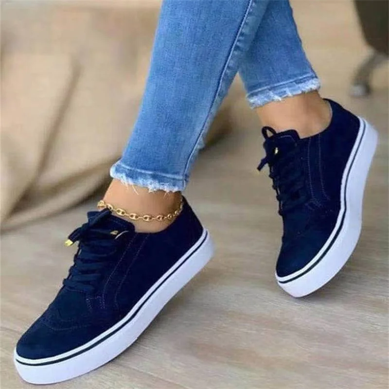 

Flat Shoes Sports Casual Suede Sneakers Women's Shoes 2022 New Spring Winter Lace Up Plus Size Oxford Mujer Zapatos