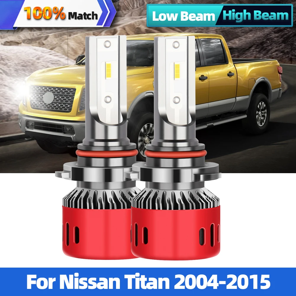 

2PCS Car Headlight LED 6000K 12000LM Bulb 9005 9006 HB3 HB4 Auto Light Headlamp High Low Beam For Nissan Titan 2004-2015