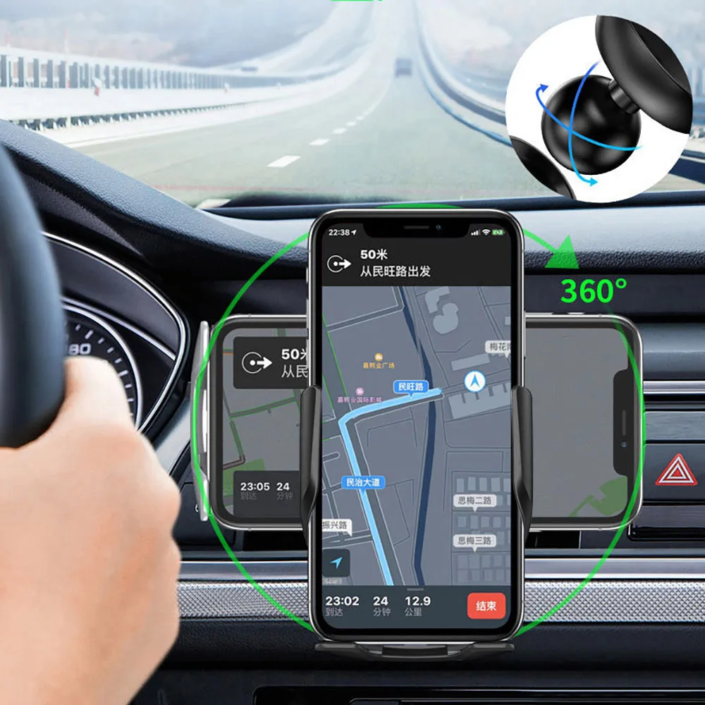 automatic clamping 15w fast car wireless charger for samsung s21 s20 iphone 13 12 11 xs xr 8 infrared sensor phone holder mount free global shipping