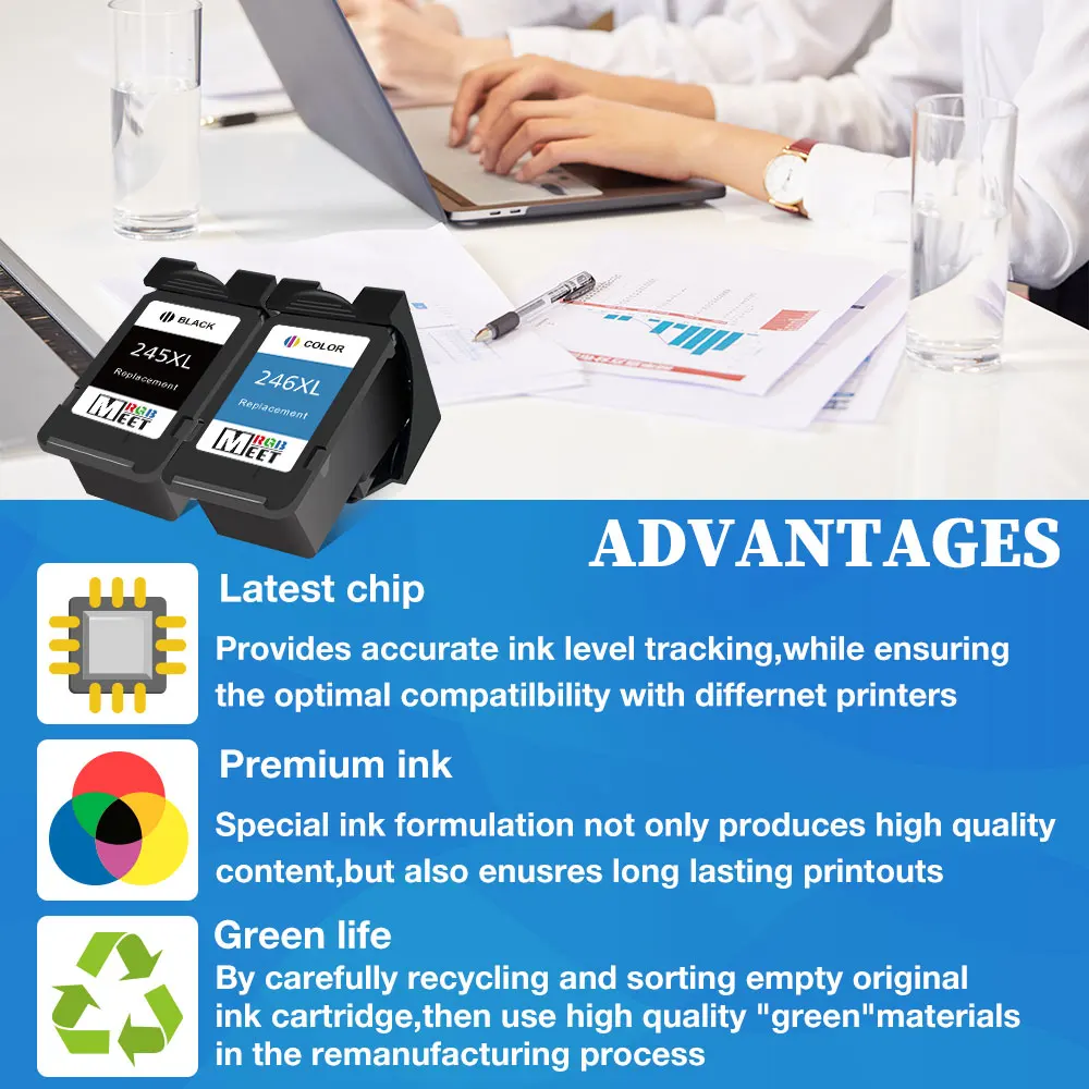 ALIZEO For PG 245 246 XL Ink Cartridges Remanufactured Pixma IP2820 MX492 490 MG2420 2520 2920 TS202 302 3120 Printer images - 6