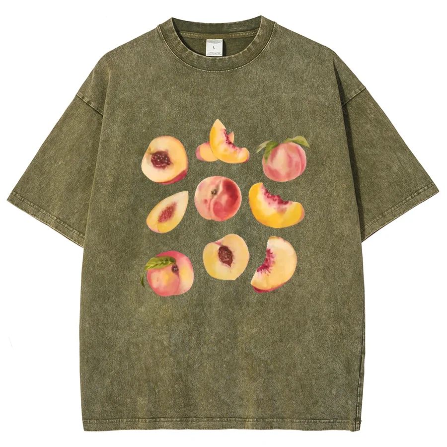 Однотонная футболка в стиле ретро модная простая свободная из денима розового