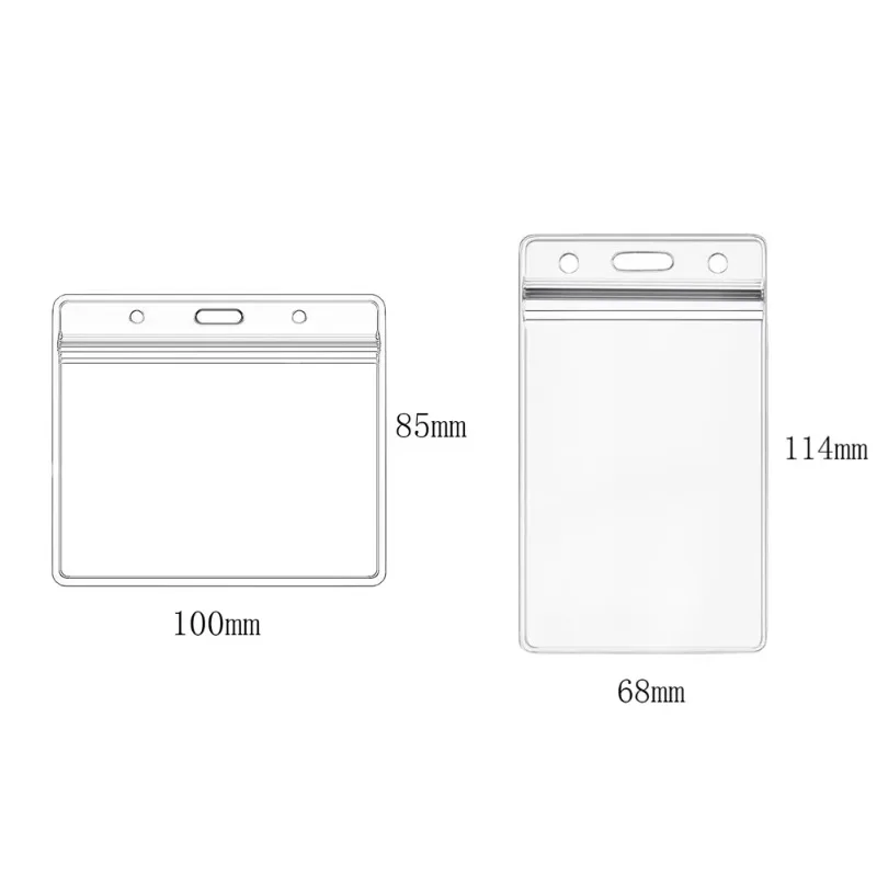 Transparent Badge Holder Easy To Pull Retractable Buckles Student Nurse Exhibition ID Name Card PVC Waterproof Sleeve