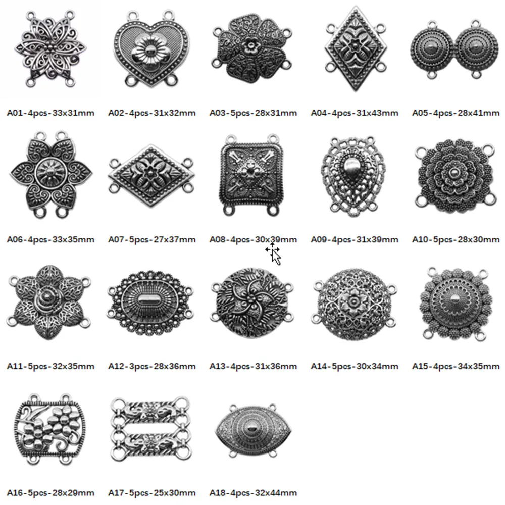 

Flower four-hole Connector Charms For Jewelry Making Accessori Decor Diy