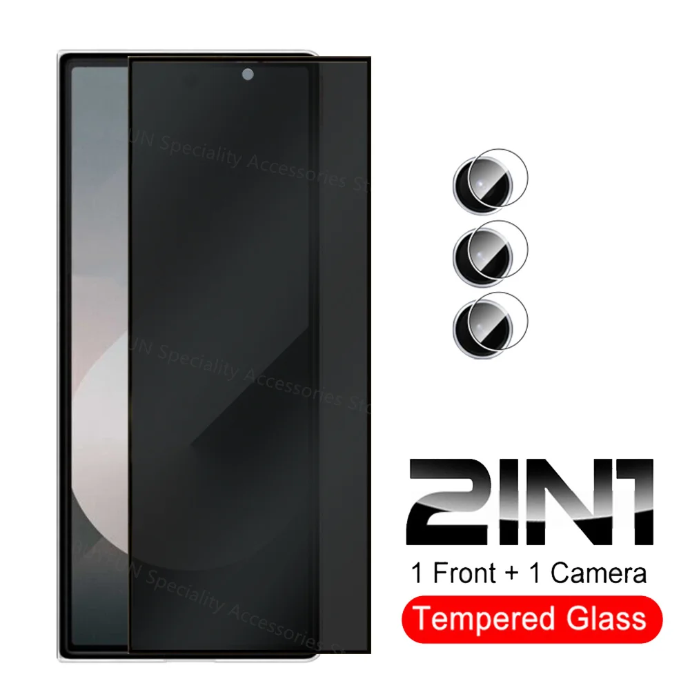 2 в 1 закаленное защитное стекло для задней панели Samsung Galaxy Z Fold6 противошпионская