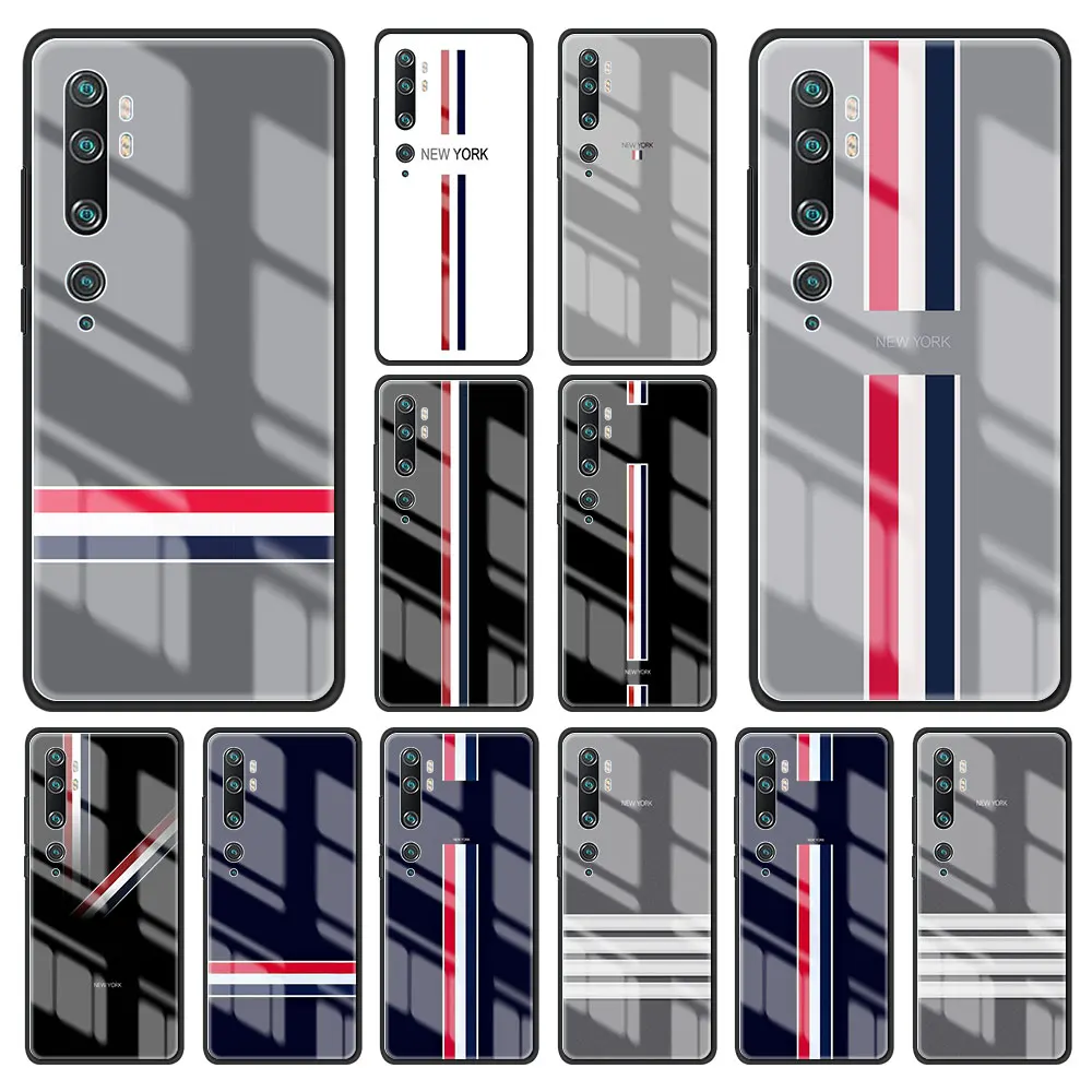 

Fashion stripe Litchi grain Cross Tempered Glass for Xiaomi POCO F3 F4 GT 5G F2 PRO C3 M2 X2 X3 NFC M4 poco x3 pro Phone Case