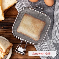sandwich grill stainless steel grilling net bread toast breakfast cooking bbq camping tool kitchen tools bbq accessories new