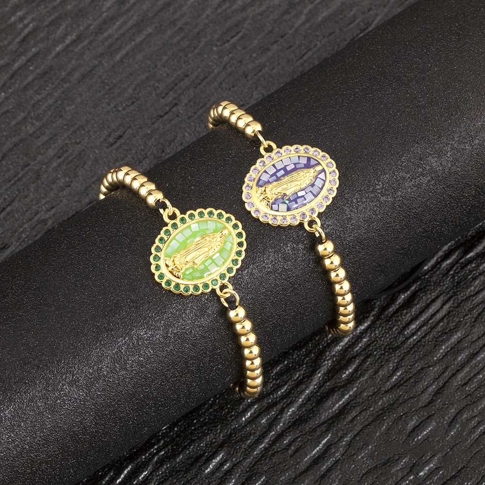 AIBEF натуральные ракушки дизайн овальной формы Девы Марии медные бусины 6 цветов