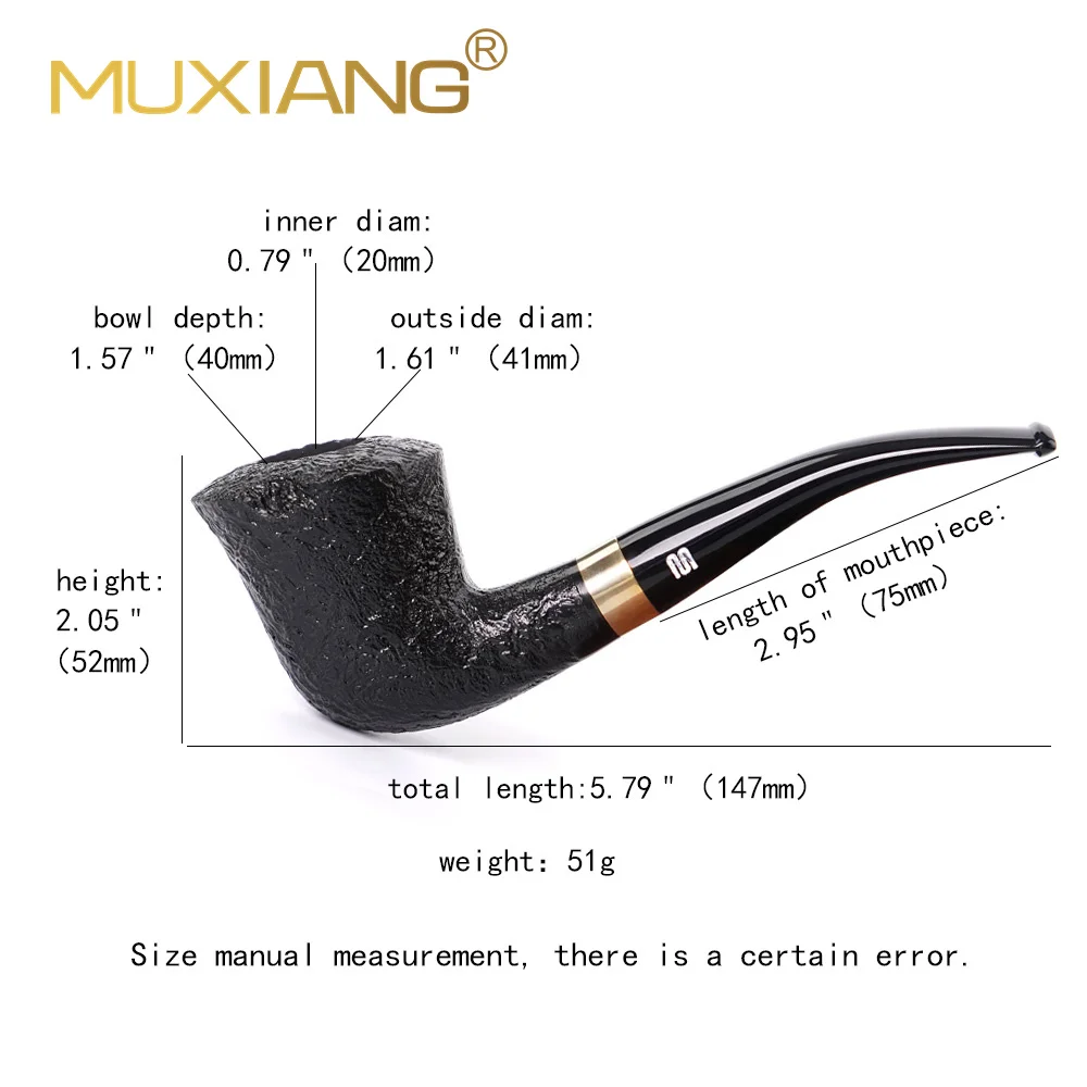 MUXIANG Briar Wood табачная трубка ручной работы изогнутая курительная с декором в виде