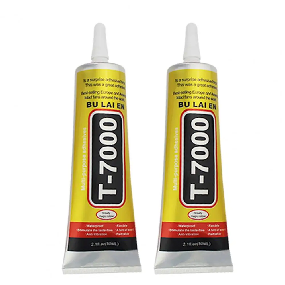 

2Pcs T-7000 Universal Glue Strong Adhesiveness Waterproof Eco-friendly Black Permanent Multi-purpose Repairing Glue for Phone Sc
