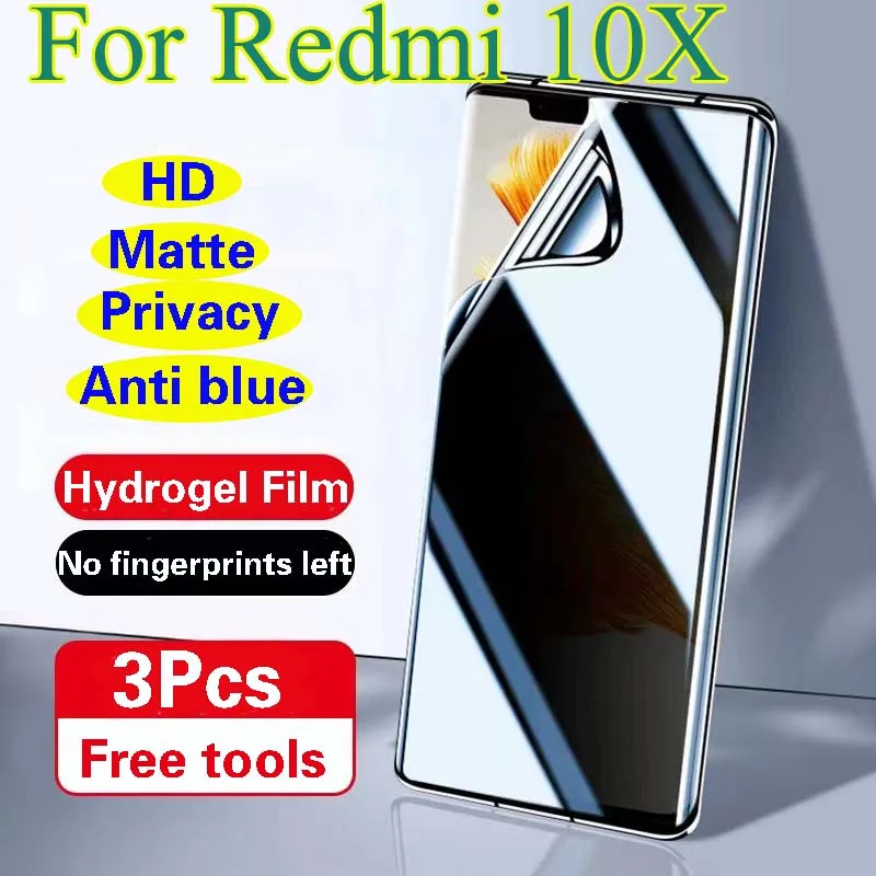 Redmi10X 4G Защитная пленка для конфиденциальности экрана для Redmi 10XPro матовая Гидрогелевая пленка Redmi 10X5G HD мягкое полное покрытие антишпионская