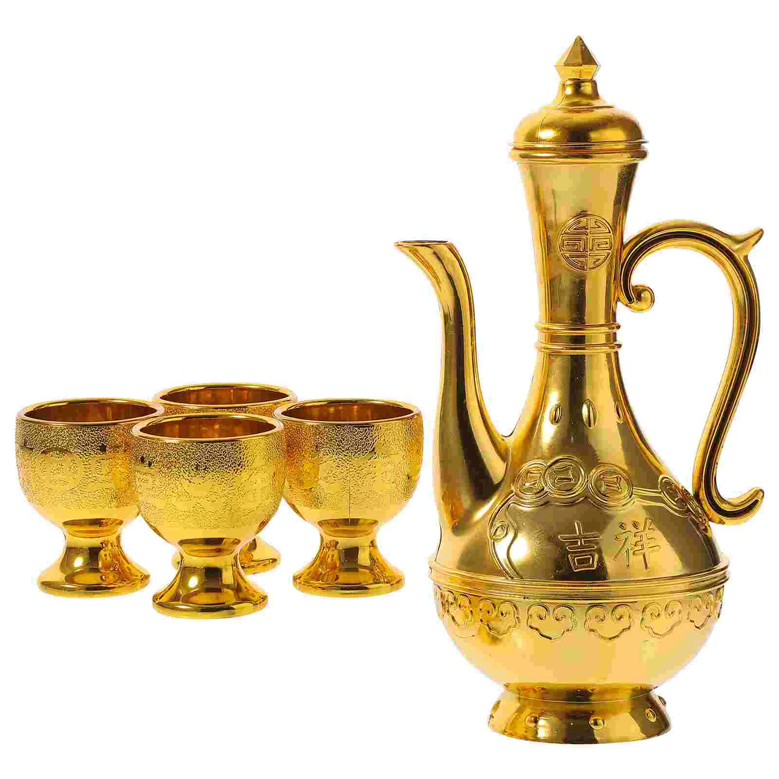 

Temple Offering Cup Goblet Use Household Vintage Glasses Decorative Exquisite Kettle Worship Drinking Tea Set Retro