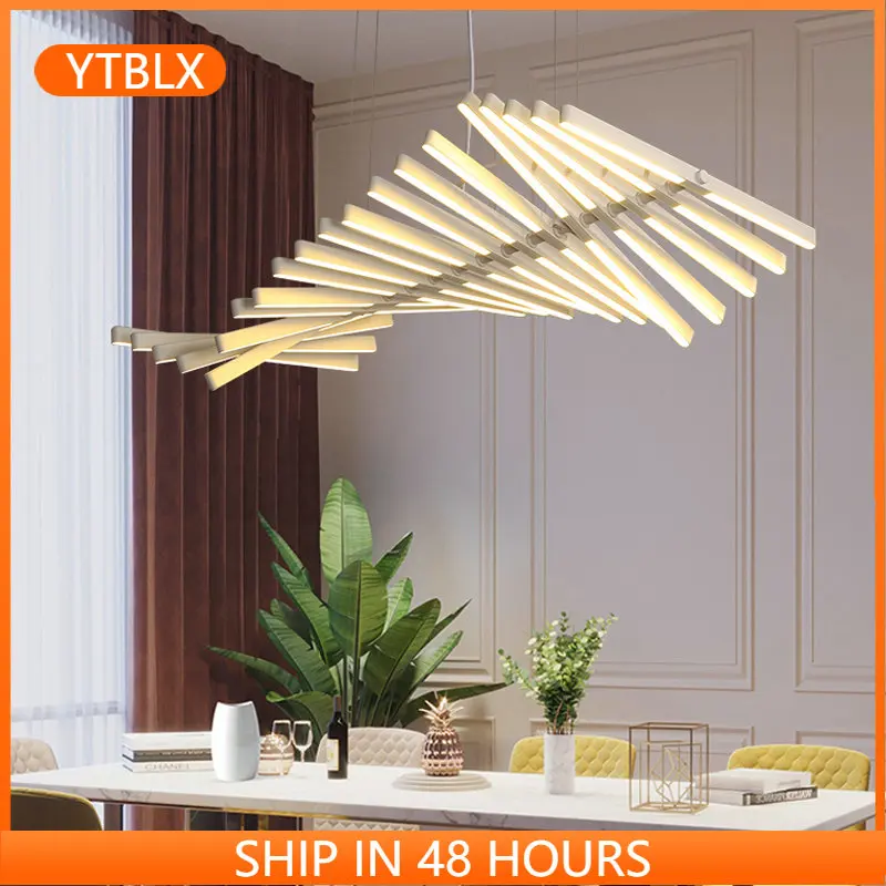 

Black/White LED Pendant Light For Dining Living Room Home Deco Fishbone lamp Modern Creative Aluminum Hanging Lamps AC90V - 260V